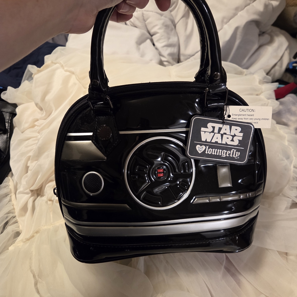 Star Wars Loungefly Black and Silver Handbag